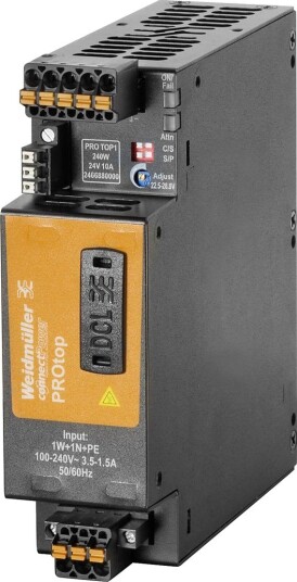 Weidmüller Strømforsyning Pro TOP1 1-Fase 240 w, 24 v, 10 A Weidmüller Strømforsyning Pro TOP1 1-Fase 240 w, 24 v, 10 A