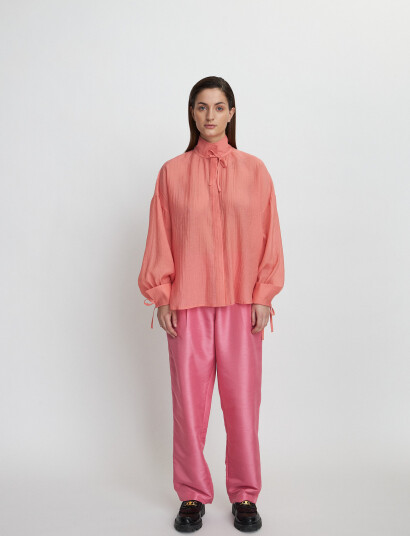 Stella Nova Volume Shirt With Tiebow - Pink - 38
