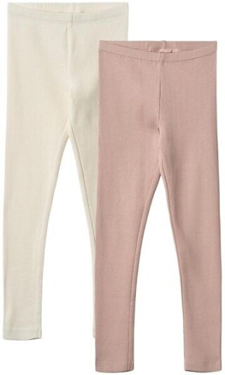 Wheat Jules 2 pack ribb leggings til barn Rose Powder 116
