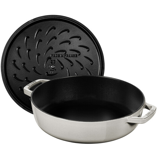 Staub Chistera sautépanne i støpejern 28 cm, white truffle