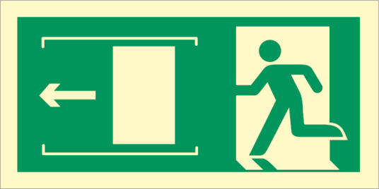 Jo Safety Exit left sliding door Etterlysende plast HI150 150 x 300 mm Jo Safety Exit left sliding door Etterlysende plast HI150 150 x 300 mm