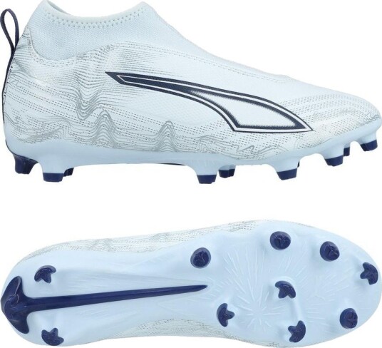 PUMA Ultra 6 Match Laceless + FG/AG Dreamrush Isblå/PUMA White/Blue Jewel Barn størrelse 38½