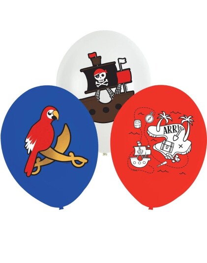Amscan 6 stk Pirat Ballonger cm Piratfest 9909926