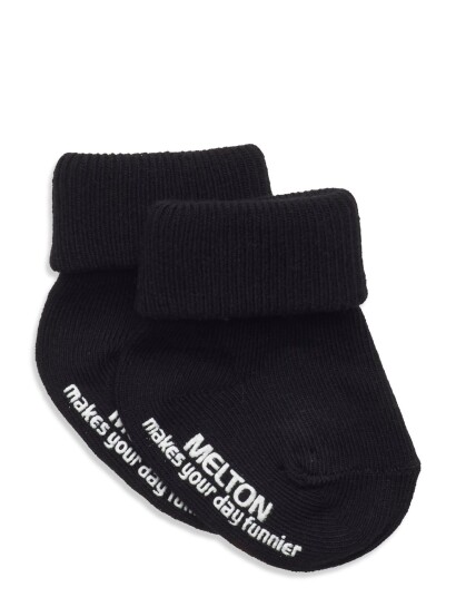 Melton Cotton Socks Anti Slip Black 13/14