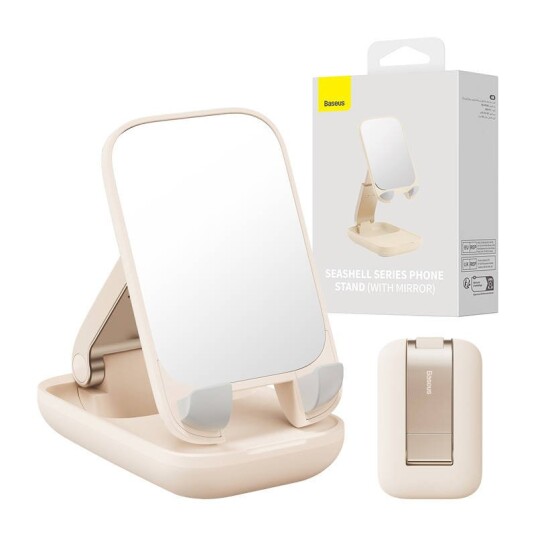 Baseus Seashell Series Mobilholder med speil Beige Baseus Seashell Series Mobilholder med speil Beige