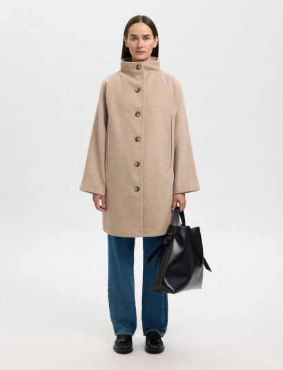 Selected Slfvinni Wool Blend Coat Noos Beige 36 Selected Slfvinni Wool Blend Coat Noos Beige 36