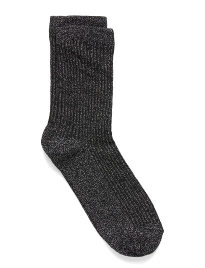 Pieces Pcsebby Glitter Long Stripe Sock Noos Bc Black ONE SIZE