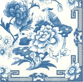 Blue & white serviett 20 pk