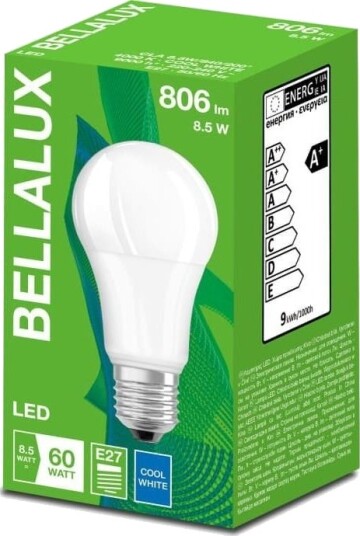 Bellalux Led Pære E27 8,5W Eco Cl A Fr 60 840 Ikke Dim 806Lm 4000K 4058075484931
