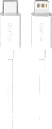 Puro TPE USB C Lightning 20W kabel 2m hvit PUCAPLTC20W2MTWHI