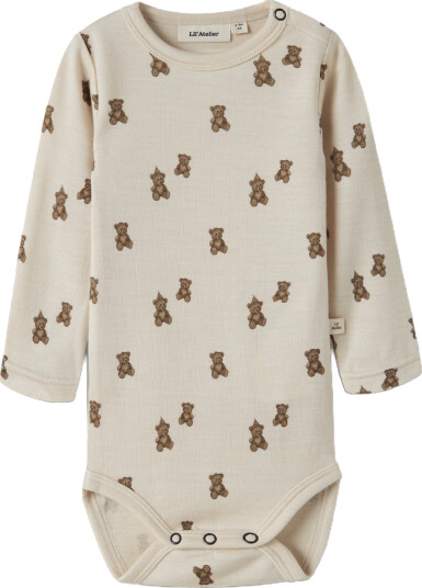 Lil Atelier Nilo Nun Wo/Mo Long Sleeve Slim Body Beige 80