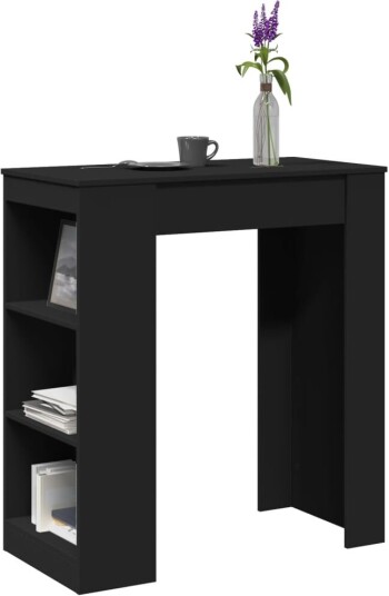 Barbord med stativer svart 95x47x103,5 cm konstruert tre 8721158386717