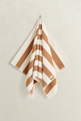 Gant Stripe Towel 70X140 Beige ONE SIZE