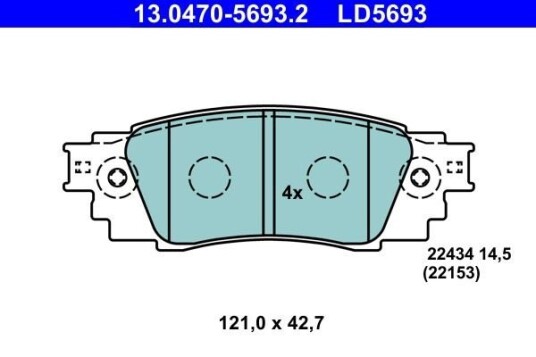 Bremseklosser ATE 13.0470-5693.2 Bremseklosser ATE 13.0470-5693.2