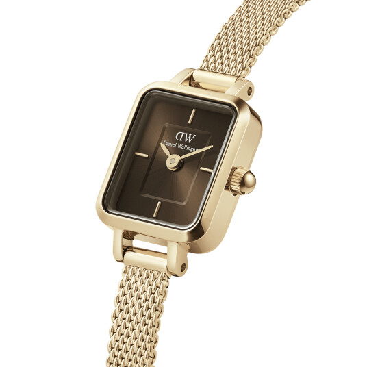 Daniel Wellington DW Watch Quadro Mini Evergold Gold Amber 15.4x18.2mm