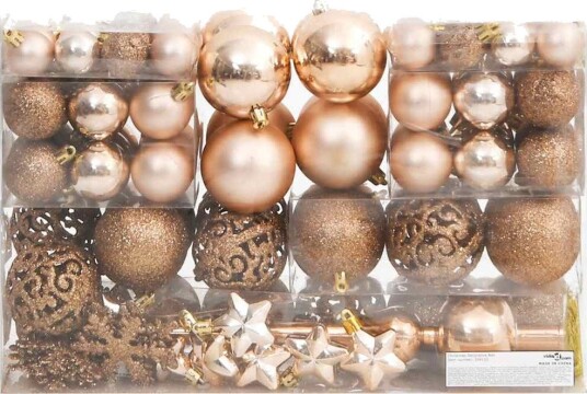 vidaXL Julekulesett 111 deler rosegull polystyren vidaXL Julekulesett 111 deler rosegull polystyren