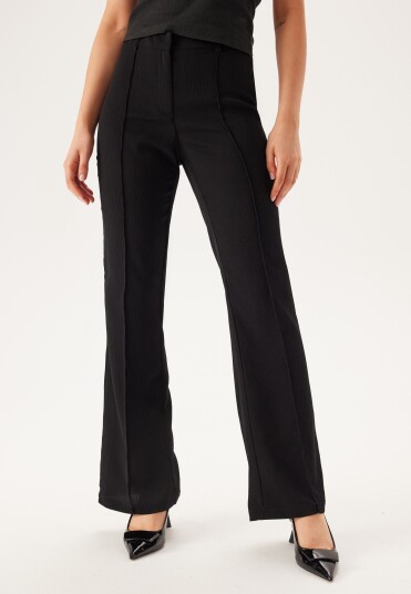 BUBBLEROOM Flared Structured Suit Trousers Black 44
