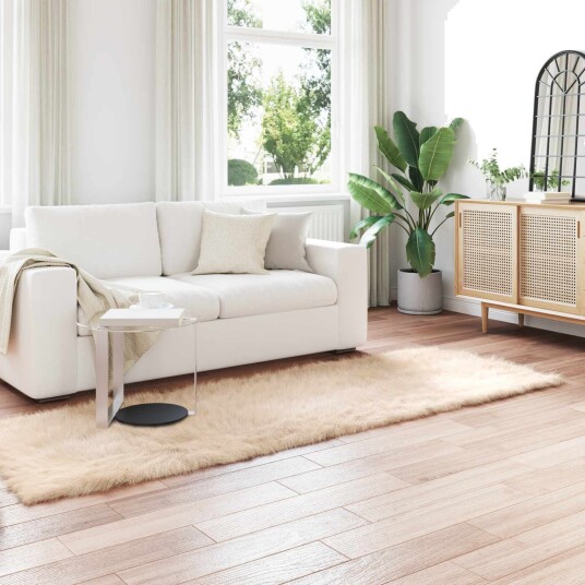 Faux Skinnmatte Tafalla Beige 80 x 250 cm Polyester Faux Skinnmatte Tafalla Beige 80 x 250 cm Polyester