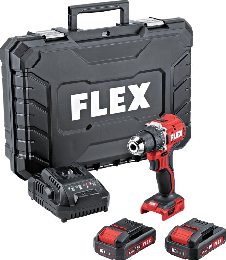 Flex Borskrutrekker DD2G 18.0-Ld Set Med 2 Stk 2,5 ah Batterier, Lader