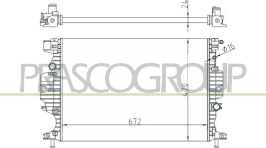 PRASCO FD082R002 Radiator motorkjøling PRASCO FD082R002 Radiator motorkjøling