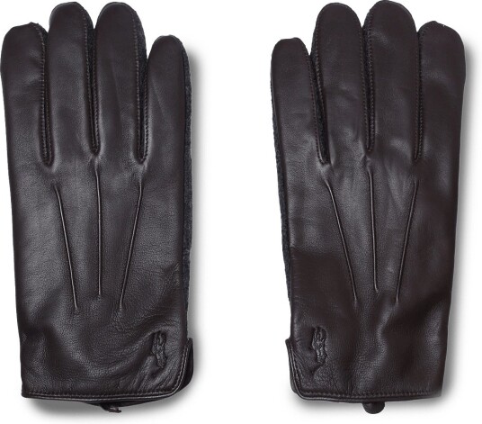 Polo Ralph Lauren Leather Hybrid Glove Glv DARK BROWN L