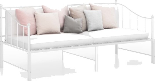 vidaXL Uttrekkbar ramme til sovesofa hvit metall 90x200 cm vidaXL Uttrekkbar ramme til sovesofa hvit metall 90x200 cm