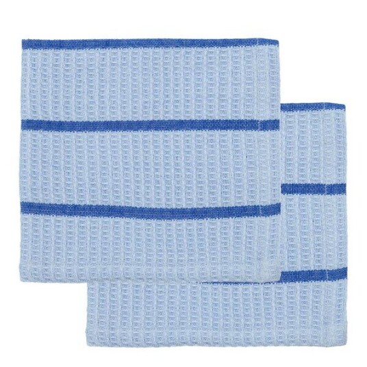 House Doctor Rena oppvaskklut i bomull 30x30 cm 2 stk blå House Doctor Rena oppvaskklut i bomull 30x30 cm 2 stk blå