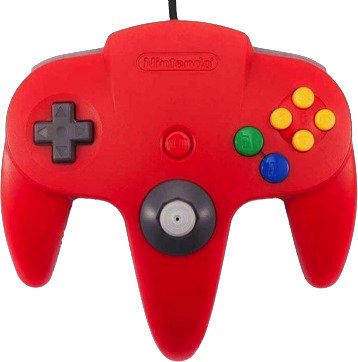 Nintendo 64 Original Kontroller Rød Brukt
