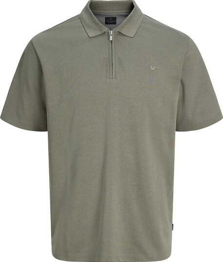 Jack & Jones Pologenser Jprblaethan Ss Zip Polo Sn Grå