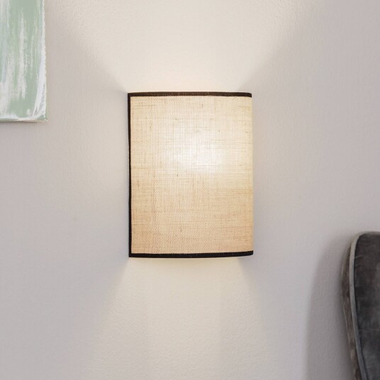 Duolla Vegglampe Jute&black naturbrun halvrund