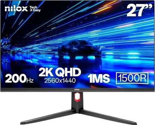 Nilox 27" Curved 2K Gaming Skjerm 200Hz Sort Nilox 27" Curved 2K Gaming Skjerm 200Hz Sort