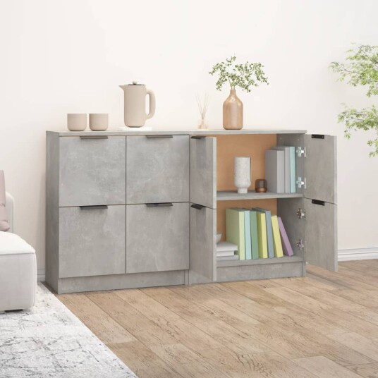 vidaXL Skjenker 2 stk betonggrå 60x30x70 cm konstruert tre