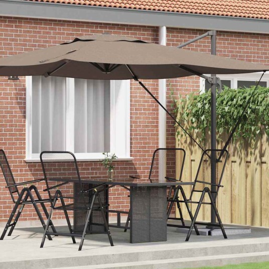  Roma parasol Gråbrun Stor Polyester & Stål