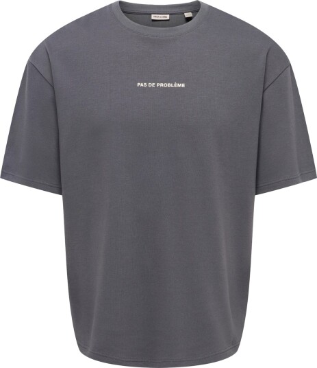 Only & Sons Caspian Airflex Blnk Space Boxy Tee Grå M