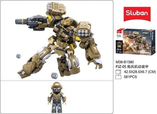 Sluban P.r. Mecha Robot Byggesett 6+ År Grønn 581 Deler