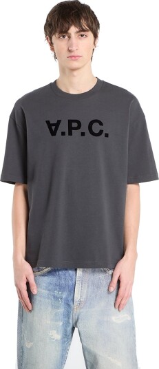 A.P.C. T Shirt  With Print   Grey   S