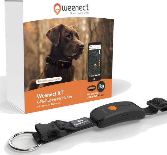 Weenect Pet Gps Tracker Xt For Hunder Med Halsbånd Svart Med Svart Halsbånd
