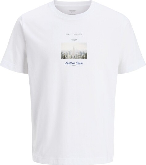 Jack & Jones Jorfrederiksberg Photo Tee Ss Cn Fst   BRIGHT WHITE   M