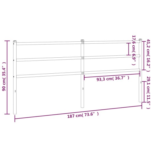  Sengegavl i metall hvit 180 cm 8721012303478