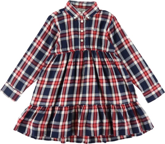 GANT Kjole Avkrysset Flannel Evening Blue GANT 3 4 år 98 104 Kjole Blå Rød
