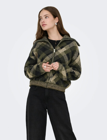 ONLY Onlmaroon Ls Zip Collar Cardigan Knt Multi/patterned L ONLY Onlmaroon Ls Zip Collar Cardigan Knt Multi/patterned L