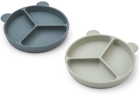Liewood sugekopptallerken 2-pack whale blue Liewood sugekopptallerken 2-pack whale blue
