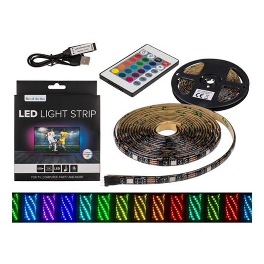 Out of the Blue LED-Lyslenke USB med Fjernkontroll