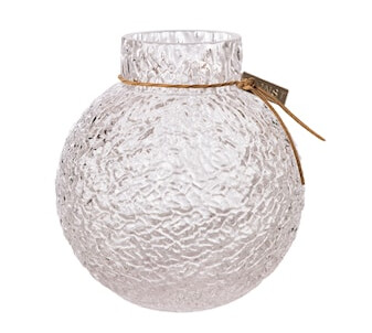 Glassvase rund struktur 13 cm