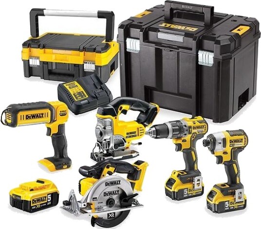 Dewalt 18V Verktøypakke med 5 Maskiner og 3 Batterier DCK551P3T Dewalt 18V Verktøypakke med 5 Maskiner og 3 Batterier DCK551P3T