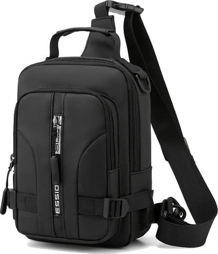 Ryggsekk Slynge Skulderveske Brystveske Skulderveske Lett Slyngveske Liten Crossbody Veske Skulderveske med USB ladeport