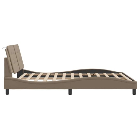 Sengeramme med hodegavl cappuccino 160x200 cm kunstlær 8721012346789