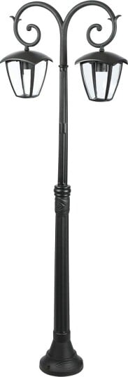 141cm hagelampe med 2 hoder   Sort aluminium IP44 utendørs 2x E27 sokkel uten lyskilde