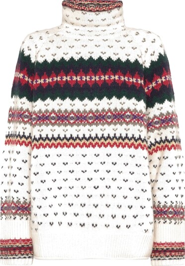 Polo Ralph Lauren Fair Isle Wool Blend Turtleneck Sweater CREAM MULTI XL