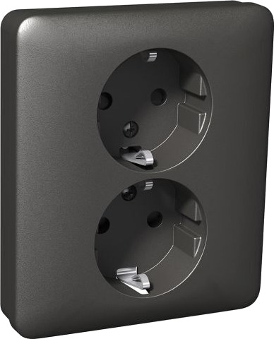 Schneider Electric Exxact Primo Stikkontakt 2-veis, jordet, antrasitt